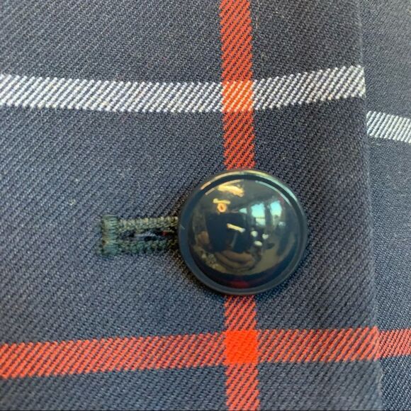 Tommy Hilfiger NWOT blue red plaid check skirt blazer suit set size 14 - Picture 7 of 13